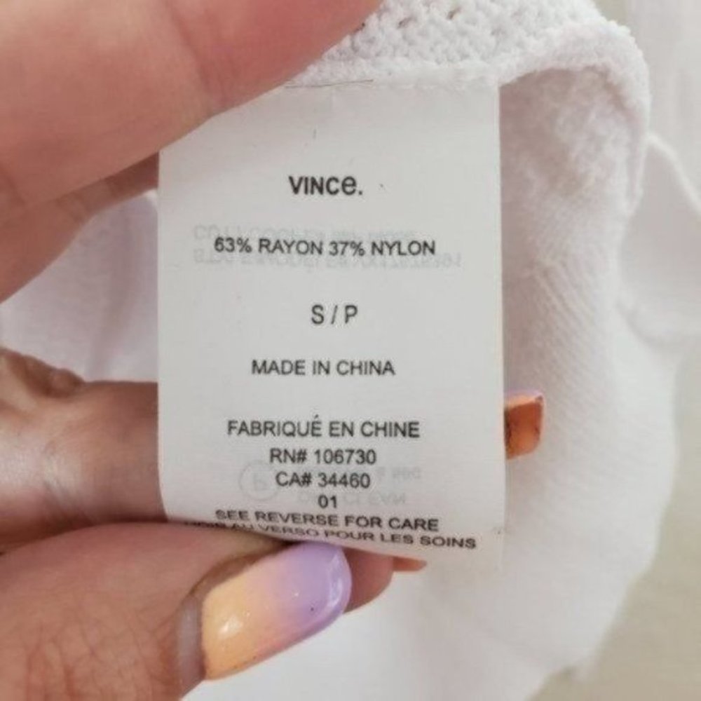 Vince Engineered Mesh Insert Crew Neck Sweater In… - image 7